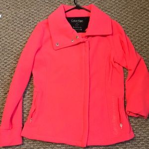 Calvin Klein bright pink zip up sweatshirt